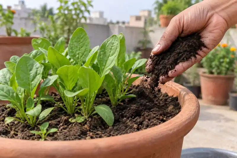 How to Grow Palak in Pots: A Winter Spinach Guide for Indian Homes — image 2